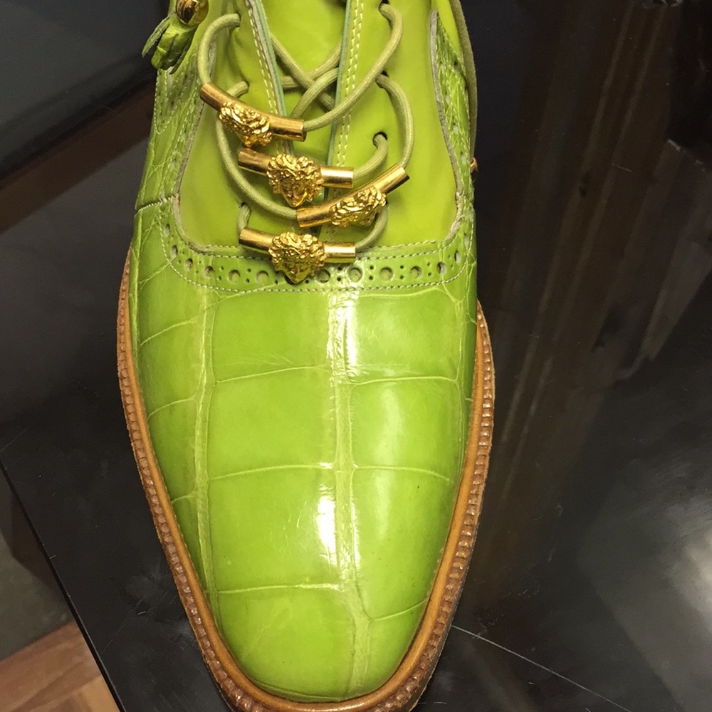 Men  genuine alligator shoes